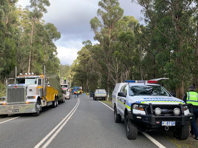 The scene of the accident on the Arthur Highway. Picture: 7 TASMANIA