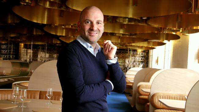 Celebrity chef George Calombaris at his Press Club restaurant. Picture: Hamish Blair