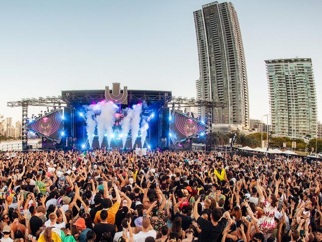 Music fans enjoying Ultra Beach Gold Coast at the Broadwater Parklands on Friday April 12, 2024. Picture: Supplied.