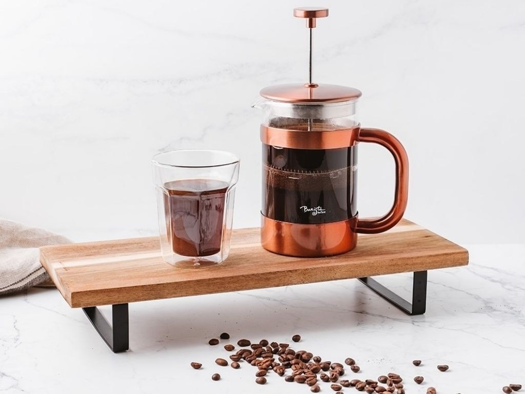 This copper French press makes a fabulous gift idea.