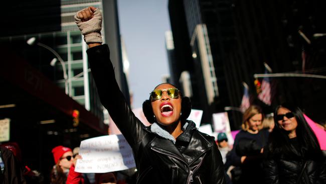 Thousands of women gather as part of the New York demonstration. Picture: AFP