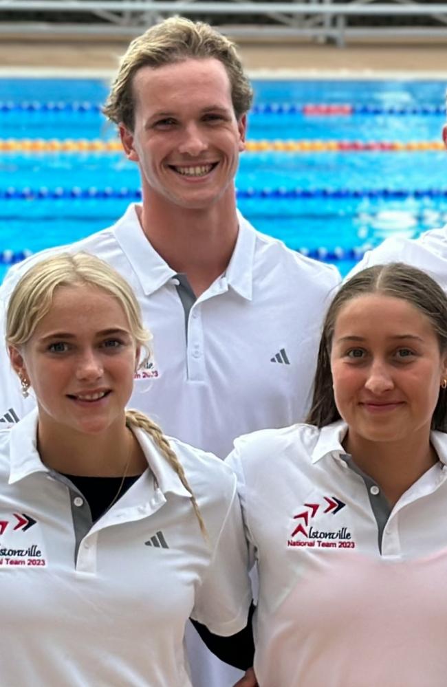 Alstonville Swimming Club’s Lachlan Trease (back), Distance champion and record breaker.