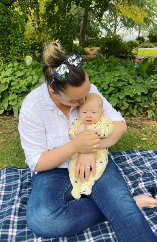 Emily refused to let go of her son for a full day after she got her first cuddle. Picture: 7Life