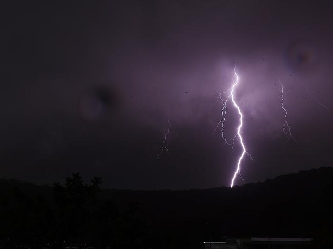 SYDNEY, AUSTRALIA - NewsWire Photos October 14, 2021: A large storm rolls across the Central Coast from the west this afternoon. Pictured is Box Head looking south towards Sydney in the distance. Picture: NCA NewsWire / David Swift