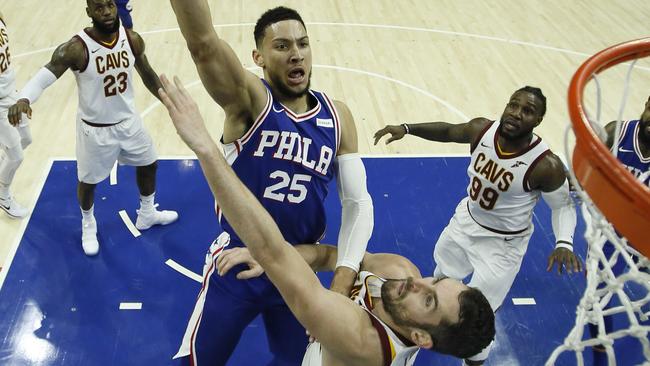 Ben Simmons in action for the Philadelphia 76ers against the Cleveland Cavaliers. Picture: AP