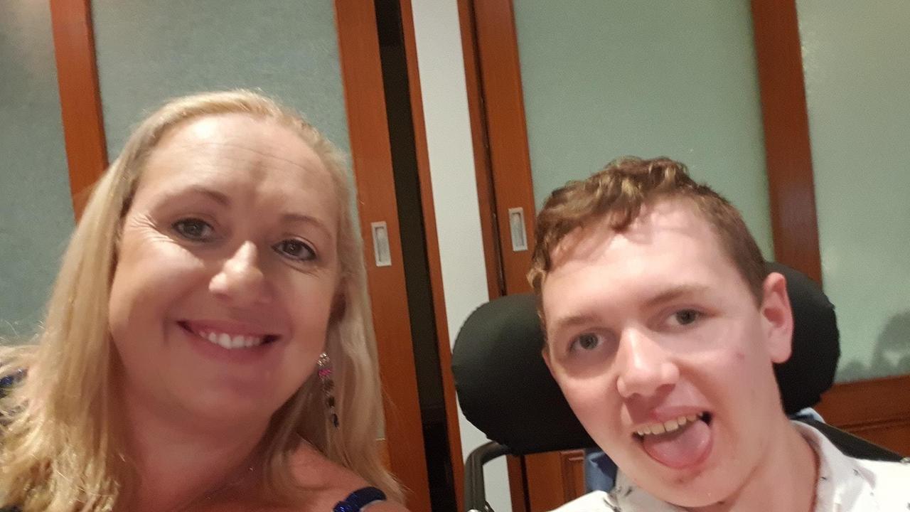 SELFIE TIME: Carolyn Elder with son Tristan Sik says life is slowly returning to normal after Tristan was left a severe brain injury after a push bike accident in 2017.