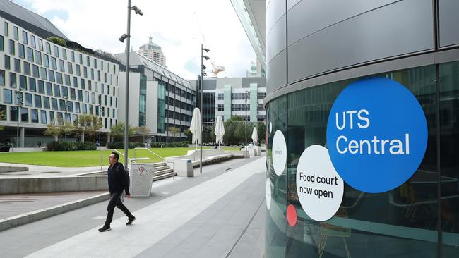 The near-deserted UTS campus after the university paused classes for a week to enable courses to be put online. Picture: John Feder