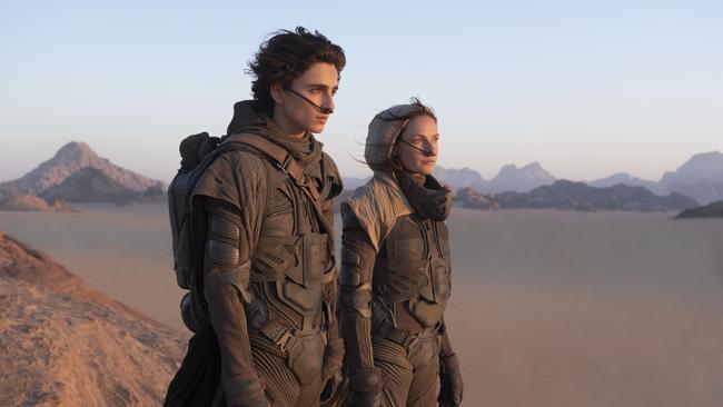 Timothee Chalomet and Rebecca Ferguson in Dune.