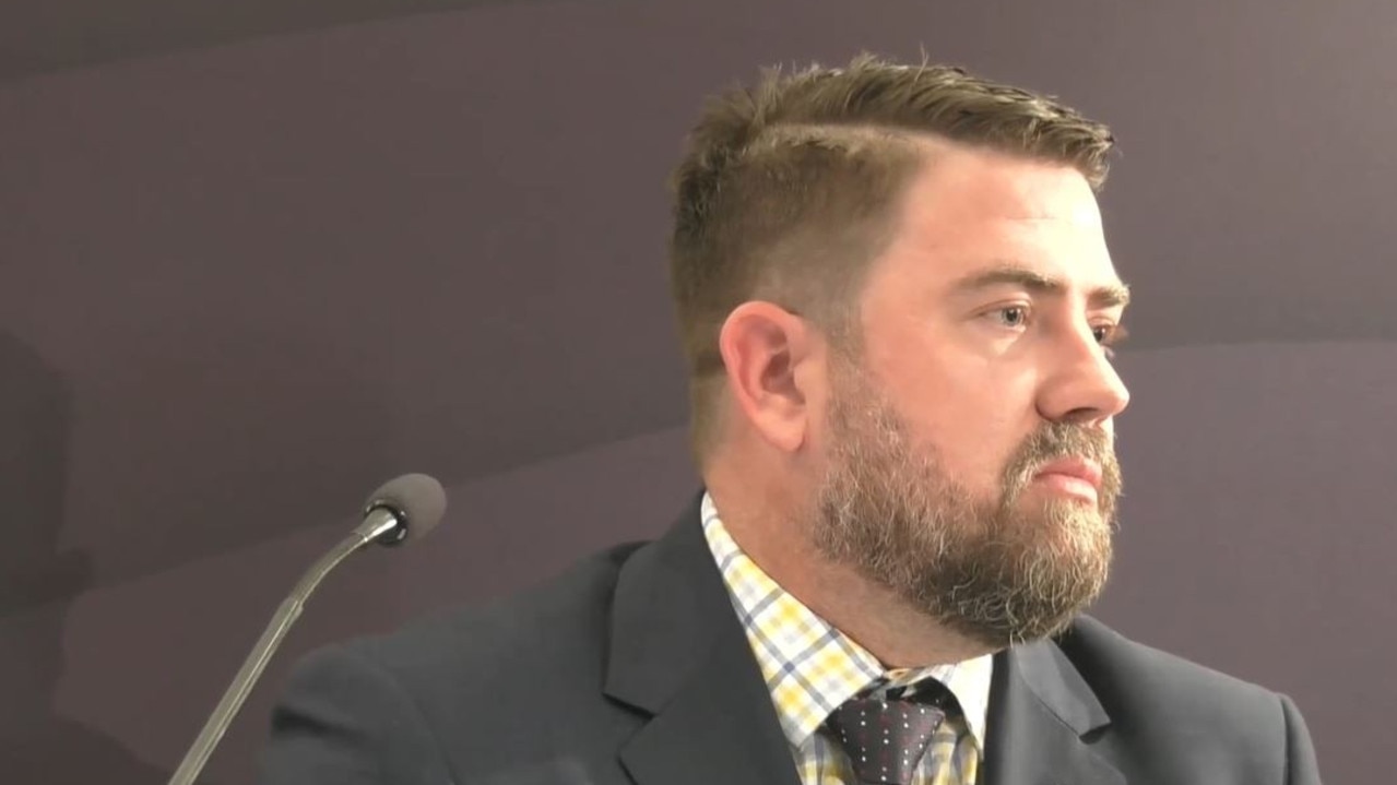 Chris Simcock, executive director of Tasmania's Youth Justice Reform, gives evidence to the child sexual abuse commission of inquiry.