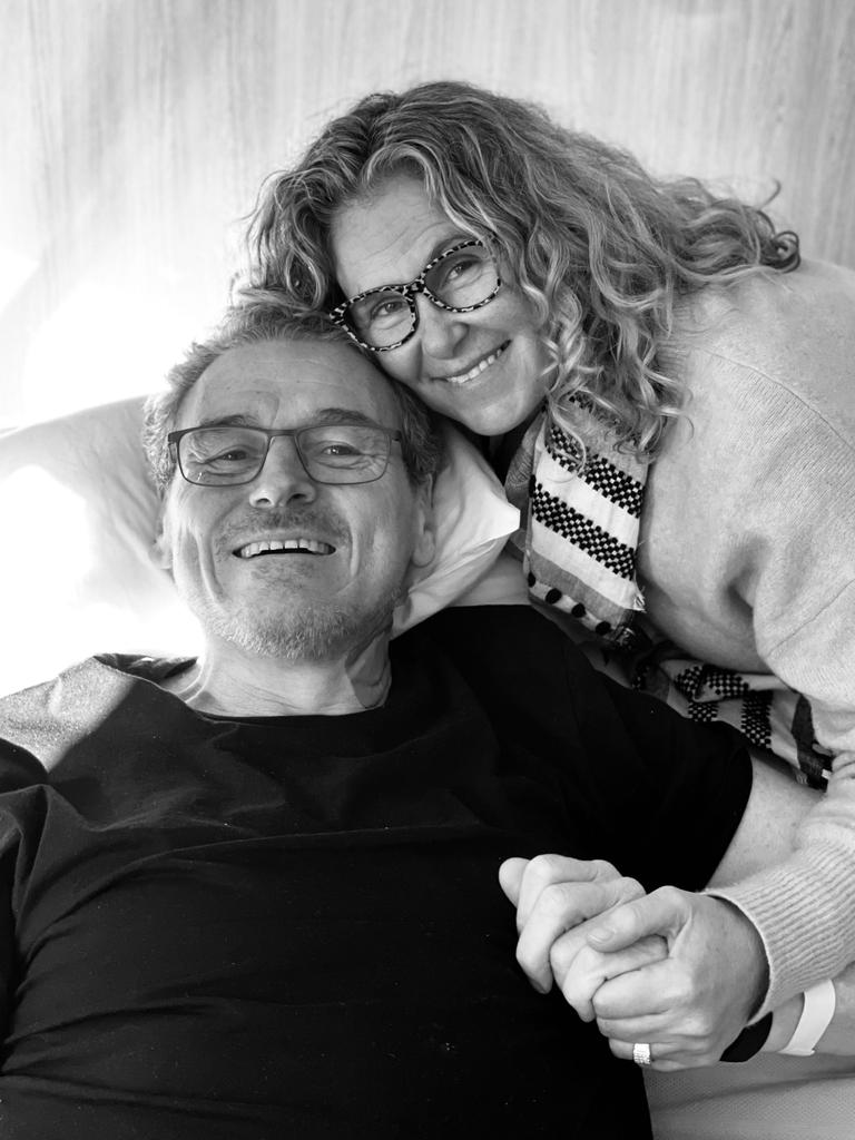 Cherie Dear with Paul, left, during his battle with cancer. He passed away in 2022, aged 55. Picture: Supplied