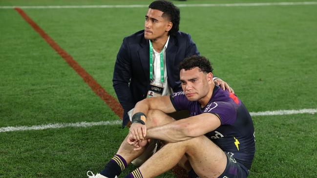 Xavier Coates in tears after the loss. Picture: Cameron Spencer/Getty Images