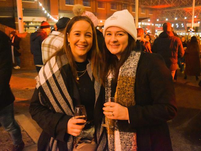 Beth and Alex at the Whisky, Wine and Fire Festival 2024 at the Caulfield Racecourse. Picture: Jack Colantuono