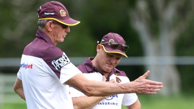 Wayne Bennett and Kevin Walters at Brisbane Broncos training.