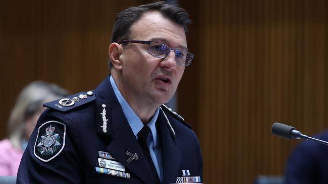 AFP Commissioner Reece Kershaw has revealed police received 40 complaints after a hotline for victims to receive support was established in February. Picture: NCA NewsWire / Gary Ramage