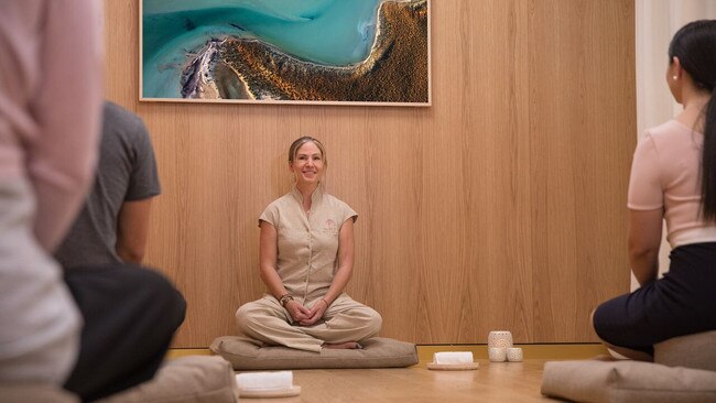 There will also be a wellbeing studio with stretching and breathing classes every 15 minutes held by a yoga teacher. Picture: Qantas