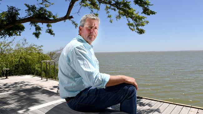 Wellington Lodge owner Richard McFarlane on his property overlooking Lake Alexandrina. Picture: Tricia Watkinson