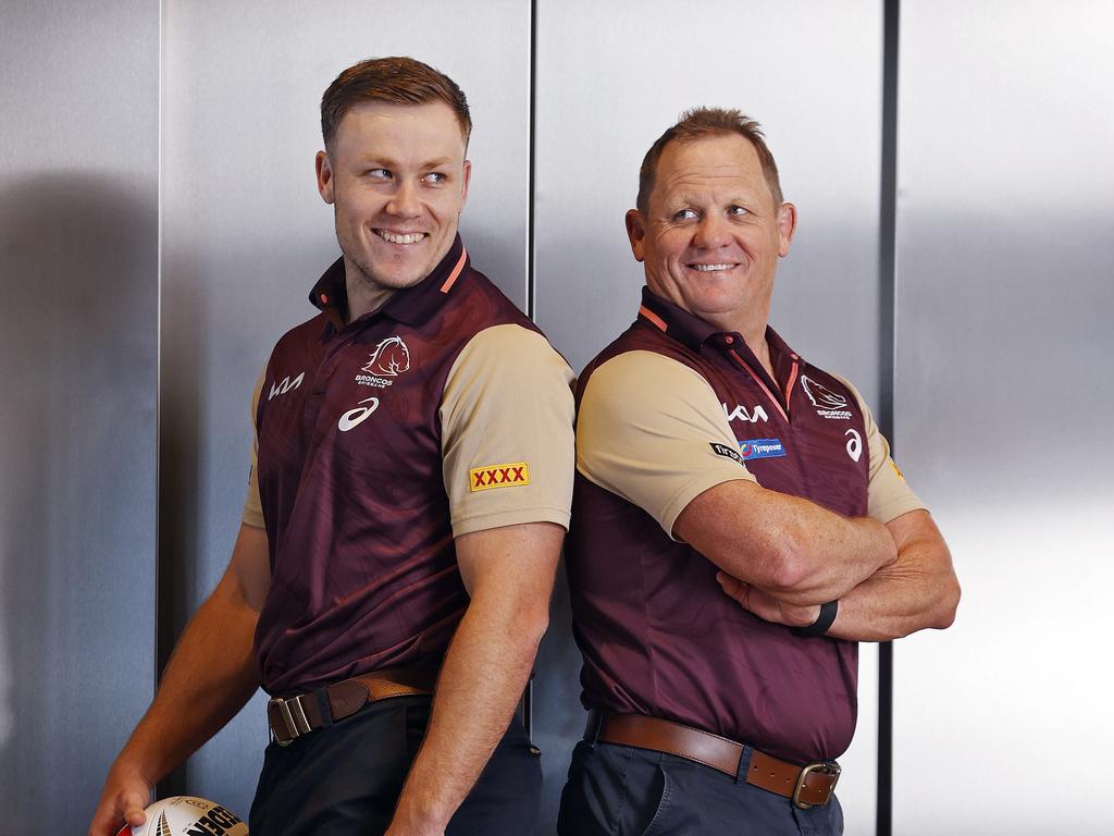 Billy and Kevin Walters before the 2023 grand final. Picture: Sam Ruttyn