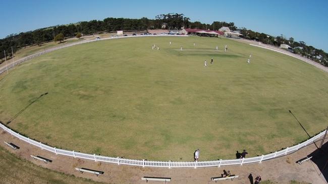 An aerial view of Arthurton Memorial Oval. Picture: Patrick Fisher.