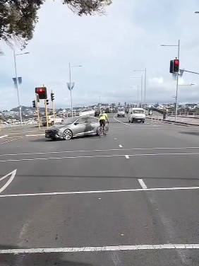 The video sparked outrage among followers, with many expressing frustration over cyclists not following road rules. Instagram/ NZ Outlaw