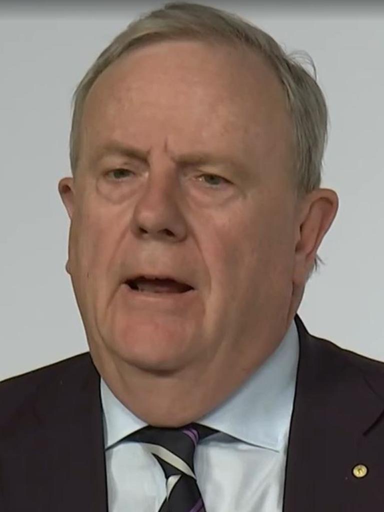 Peter Costello quit as Nine’s chairman after a bizarre interaction with a journalist at Canberra Airport. Picture: Sky News