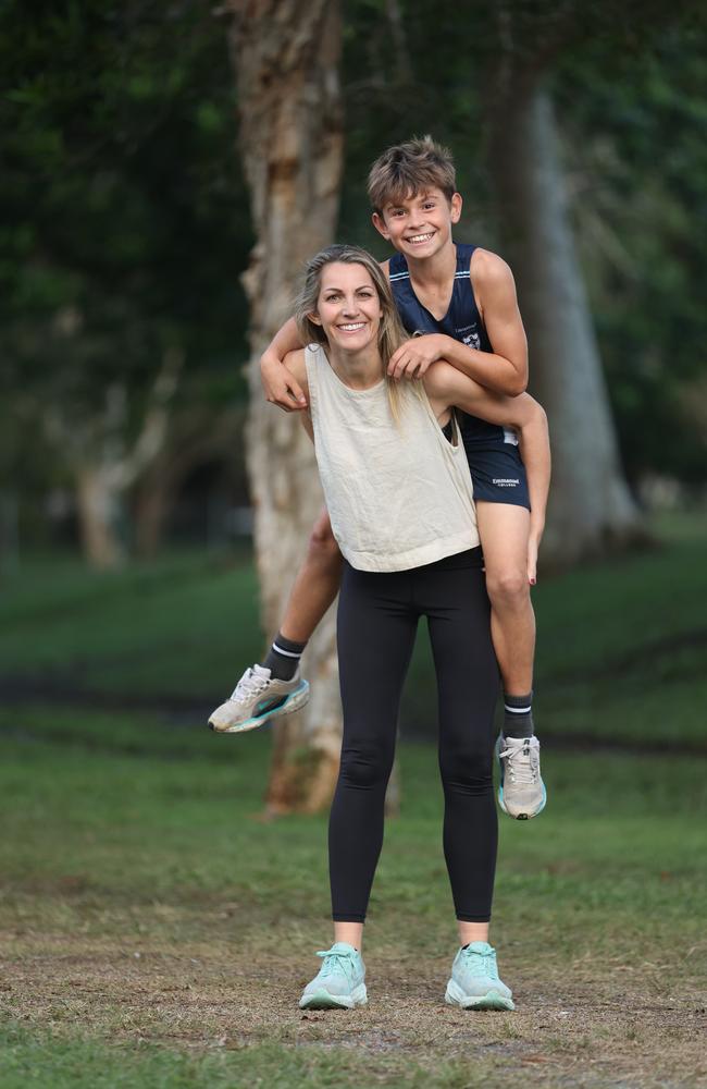 The mother and son are preparing to hit the pavement together in the 10km distance. Picture: Annette Dew