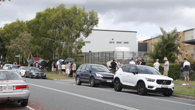 The Covid-19 testing queue at The Tweed Hospital on Monday, December 27, 2021. Picture: Liana Boss