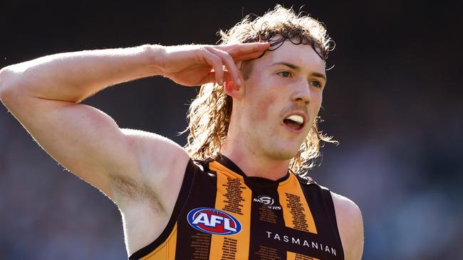 Hawthorn rising star Josh Weddle has backed the Hawks’ undersized defence to take care of the Bulldogs’ three towers. Picture: Michael Willson / Getty Images