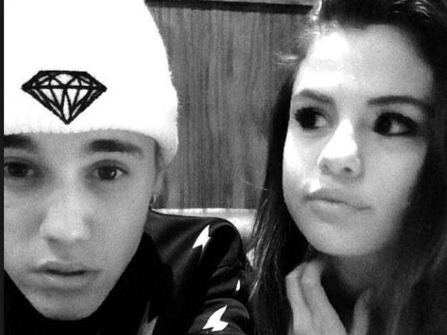 Moody...Beliebers gave this selfie of Justin Bieber with on-again, off-again girlfriend Selena Gomez almost 2 million likes. Picture: Instagram/Justin Bieber