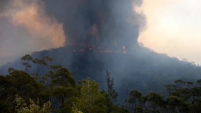 The Gospers Mountain fire near Colo Heights, north west of Sydney. Picture: AAP.