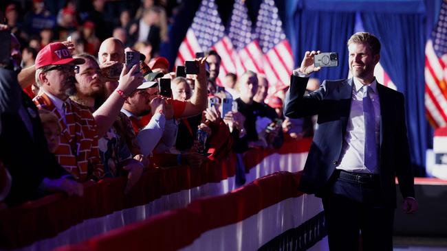 Eric Trump at a ralling in Michigan.