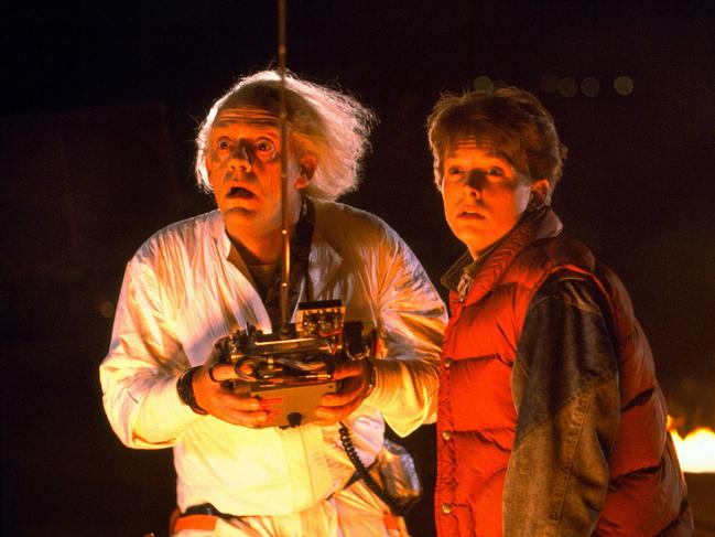 D5RPN7 CHRISTOPHER LLOYD & MICHAEL J. FOX BACK TO THE FUTURE (1985)