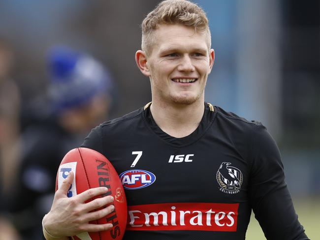 Adam Treloar at Collingwood training.