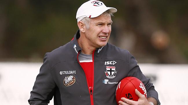 Part-time assistant coach Danny Frawley at St Kilda training. Picture:Wayne Ludbey