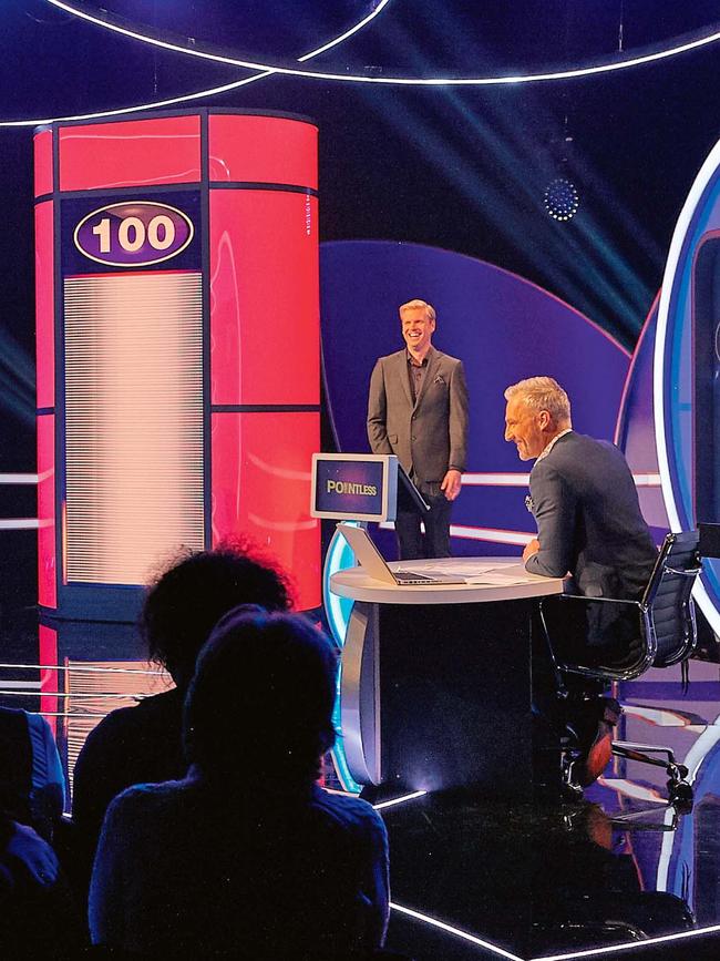 On the set of Pointless with Mark Humphries. (Picture: Network 10)