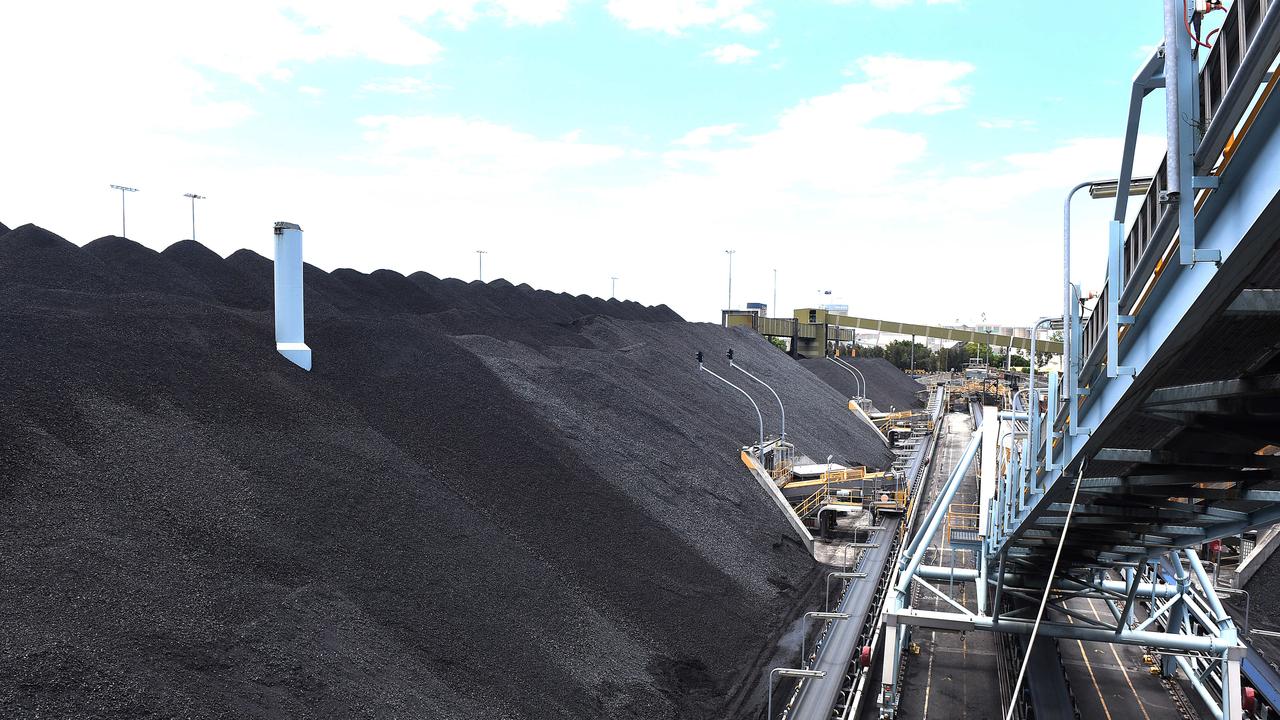 Coal at the Port of Brisbane. Picture: AAP image/John Gass