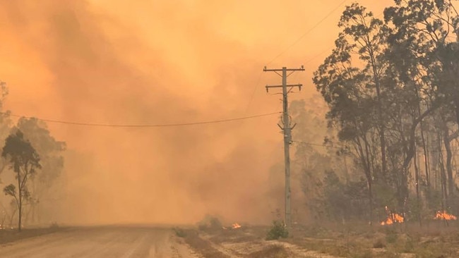 Fire crews from Brisbane have been deployed to the Wide Bay to battle the blaze.