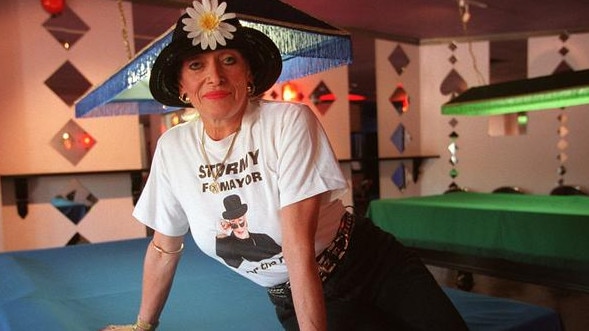 Ms Summers pictured at her brothel Stormy’s in 2000. Picture: Tony Lewis