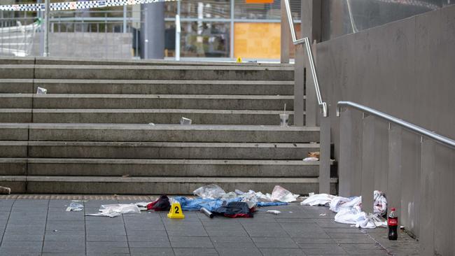 Items of clothing at the crime scene today. Picture: Jenny Evans