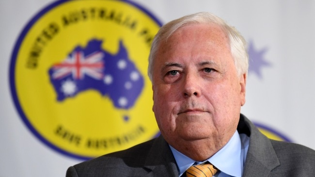 United Australia Party Chairman Clive Palmer has described reports the party will preference the Greens as “fake news”. Picture: Dan Peled