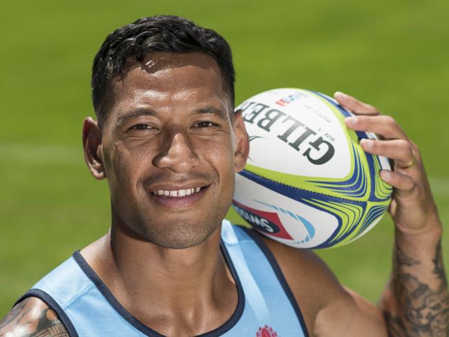 ***EMBARGOED***Please do not USE images without permission of Adam Mobbs***Israel Folau ahead of the Waratahs' captains run at Brookvale Oval. Picture's Darren Leigh Roberts