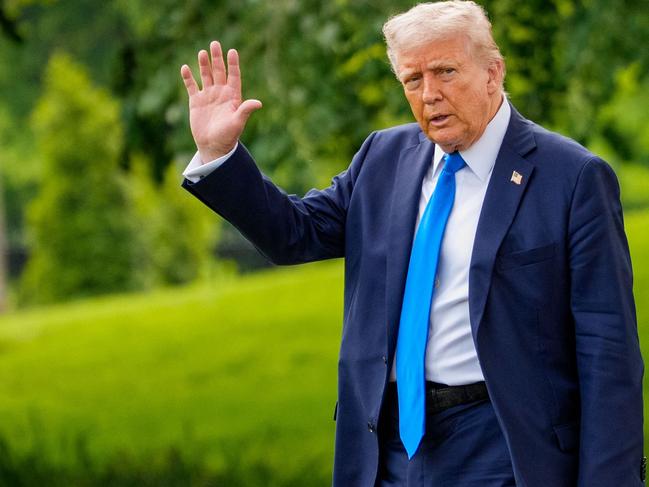 WASHINGTON, DC - MAY 1: U.S. President Donald Trump walks towards Marine One on the South Lawn on May 1, 2025 in Washington, DC. Trump is traveling to Alabama to give the commencement address at the University of Alabama.   Andrew Harnik/Getty Images/AFP (Photo by Andrew Harnik / GETTY IMAGES NORTH AMERICA / Getty Images via AFP)