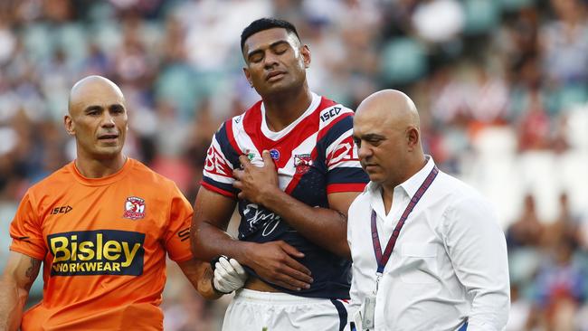 Daniel Tupou suffered a suspected pectoral tear in the win over the Dogs