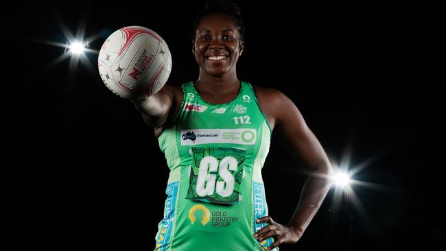 Jhaniele Fowler will play her 150th national league game on Saturday when the Fever take on the Swifts in the Super Netball preliminary final. Photo: Getty Images.