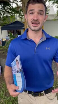 Suspended Councillor Ryan Bayldon-Lumsden at pre-poll