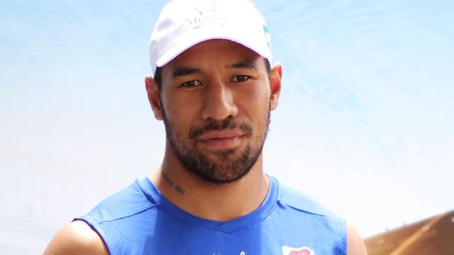 Newcastle Knights centre Tautau Moga.