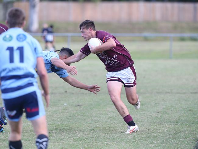 GCDRU 1st grade round 7 - Nerang Bulls vs. Helensvale Hogs. Kyle Lotz. 25 May 2024 Nerang Picture by Richard Gosling