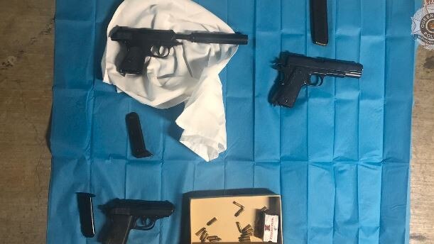 Some of the weapons seized by police during search warrants at Gold Coast addresses. Picture: supplied