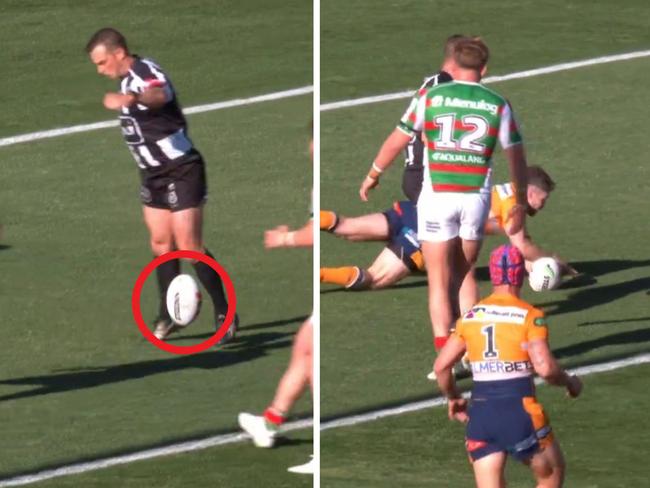 ‘Can’t be’: Ball hits ref in try controversy