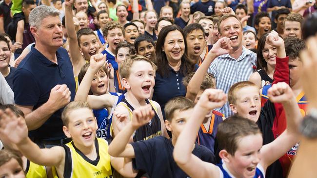 Members of the Wizards celebrating the announcement of the new centre at Zillmere.