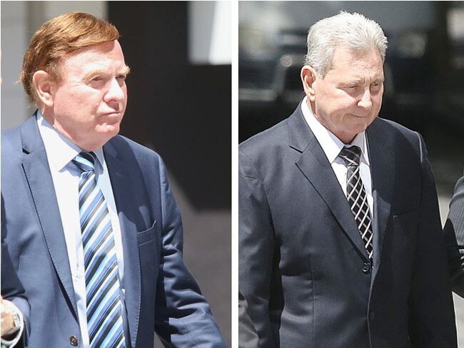 Former Ipswich City Council chief executive officer Carl Wulff and Wayne Myers. Picture: AAP